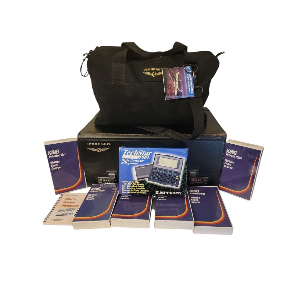 Jeppesen Pilots Case, Techstar, Kings School Private Pilot, Etc Lot Aviation VTG